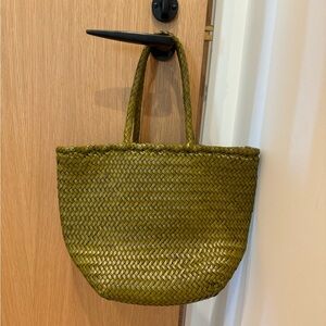 Dragon diffusion green leather tote bag